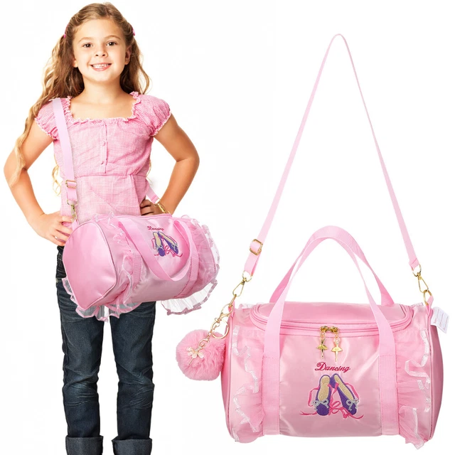 Ballet Dance Bag Embroidered Pattern Tote Gymnastics Sports Bag Handbag