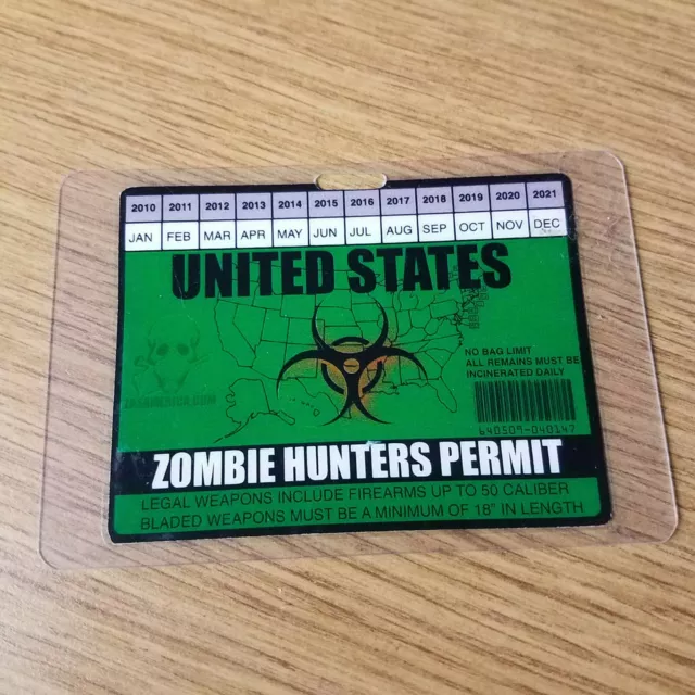 Zombie Hunters Permit ID Badge- United States