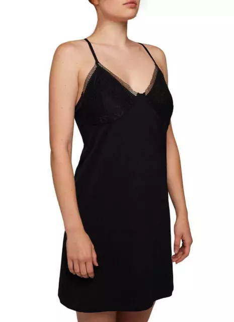 Sottoveste donna in cotone elasticizzato,con pizzo rosa o nero,lingerie sexy