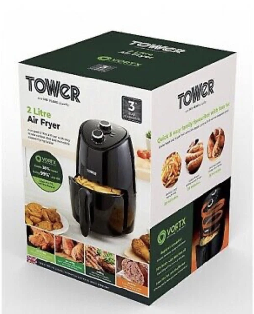 TOWER T17087 2L 1000W Manual Air Fryer Cheap Easy Cooking. £44.99