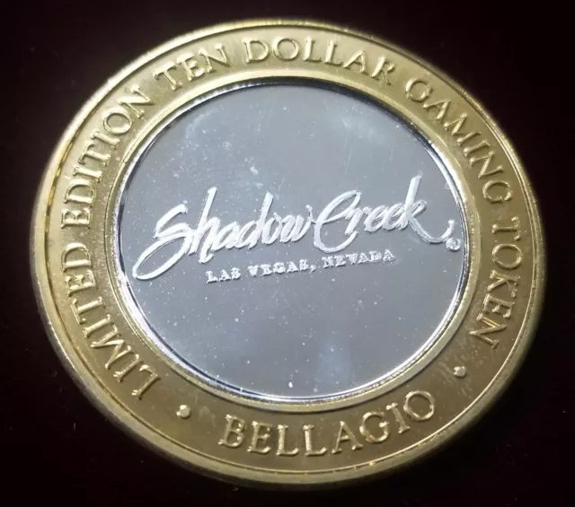 .999 $10 Silver Strike | Gaming Token | Las Vegas | Bellagio | Shadow Creek