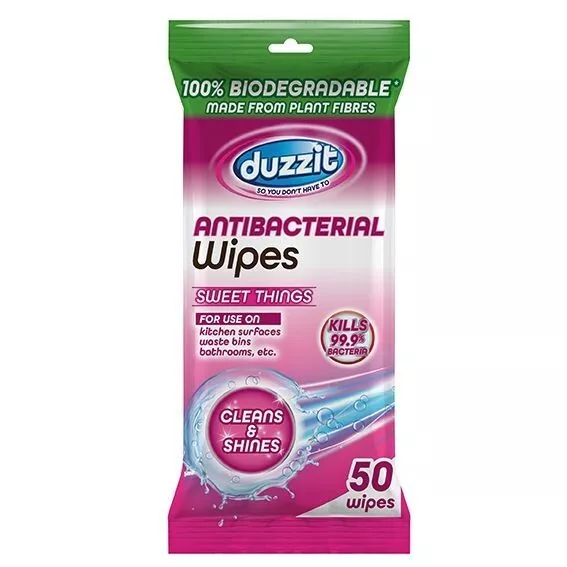 Eco-friendly Antibacterial Wipes, biodegradeable, Sweet Things 50 pk