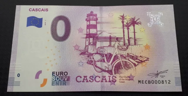 Billet 0 euro Souvenir Cascais 2019 MECB Schein Touristique Portugal