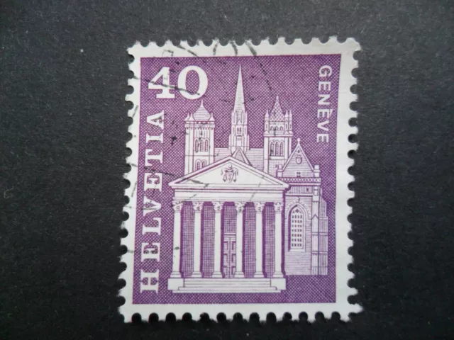 Francobollo 40 Rappen Svizzera Helvetia Ginevra 1963 Edifici Storici