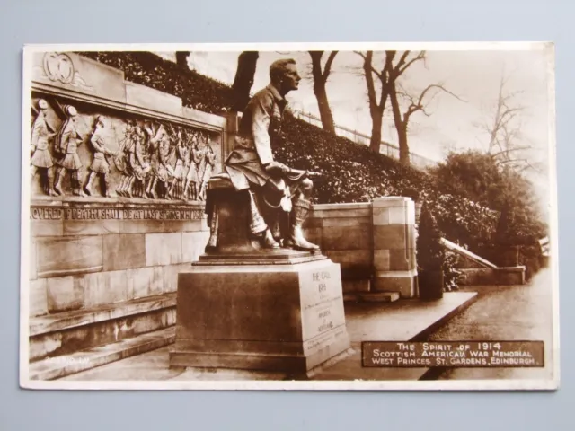 Postcard, Scottish American WW1 War Memorial Edinburgh Real Photo...VG