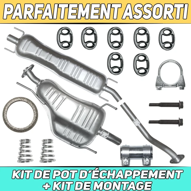 Ligne D'échappement Complète Pour Opel Astra G 1.6-2.0 16V Hayon (1998-2004) - Silencieux Intermédiaire Et Arrière, Kit Montage, Acier Aluminié