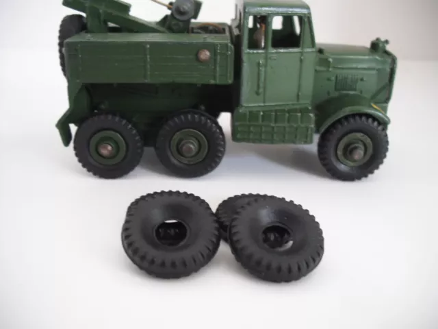 NEW TIRES! DINKY SUPERTOYS (SCAMMEL)  22MM O/D SQUARE TREAD BLACK TIRES.4/set