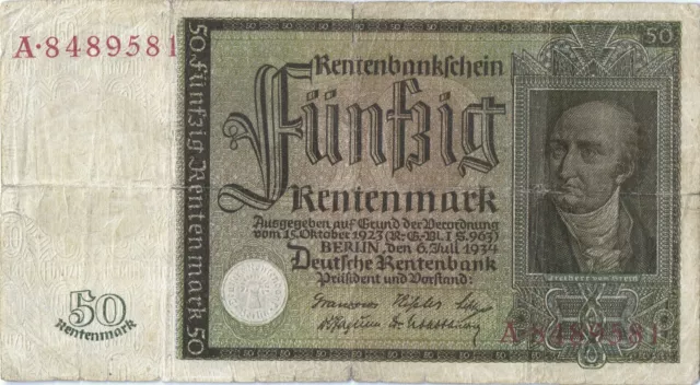 R.165 50 Rentenmark 1934 v.Stein (4) A8489581