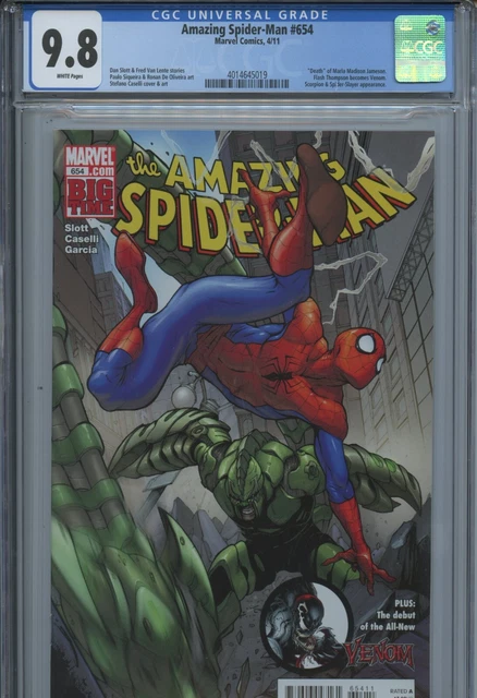 2011 Marvel Amazing Spider-Man #654 Flash Thomson Becomes Venom Cgc 9.8 Wp