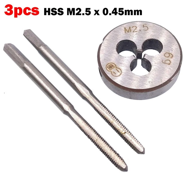 HSS M2.5x0.45mm Conique & Prise Robinet & M2.5x0.45mm Die Fil Droit Main Durable