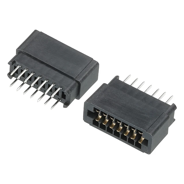 Scheda Bordo Connettore Nero Presa Destra Angolo 14 Pin 2.54mm Passo 2pz