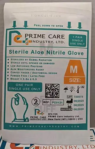 Sterile Aloe Nitrile (Package of 25 pairs)