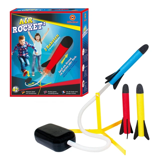 Sponge Rocket PAUL GÜNTHER 1556 - Air Rocket² rocket game with start pump and 3 foam ...