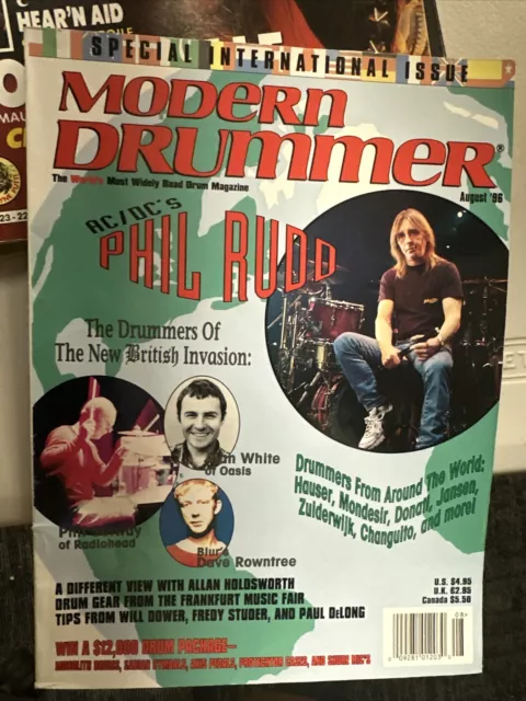 Modern Drummer Magazine August 1996 AC/DC's Phil Rudd Cover