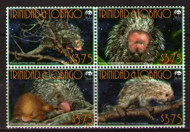 Trinidad & Tobago 2008 MNH 4v Blk, Brazilian Porcupine, WWF