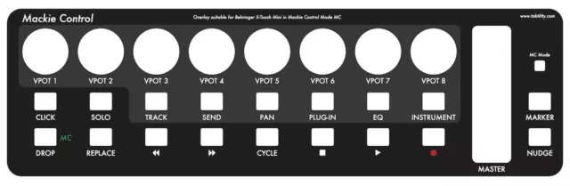 Overlay "Mackie Control" für Behringer X-Touch Mini