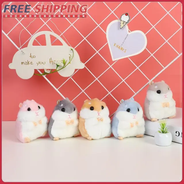 Cute Hamster Plush Dolls Keychain Kawaii School Bag Backpack Pendant Girl Gift
