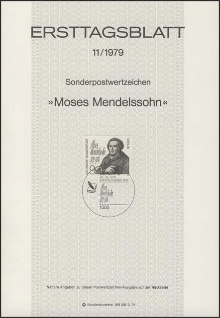 ETB 11/1979 Moses Mendelssohn, Philosoph