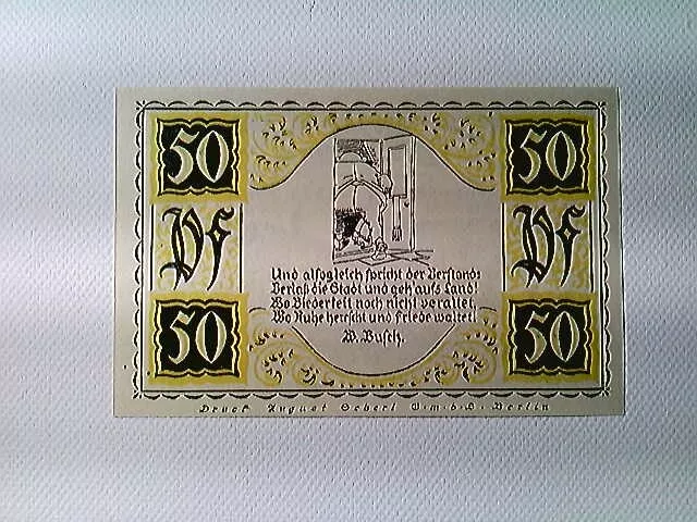 Notgeld, Kreis Stolzenau Weser, 50 Pfennig, Doppeldruck verschoben, 1921 2