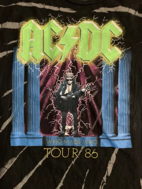 AC/DC WHO MADE Who Tour 1986 Black Retro T-Shirt Tee Men's $9.99 - PicClick