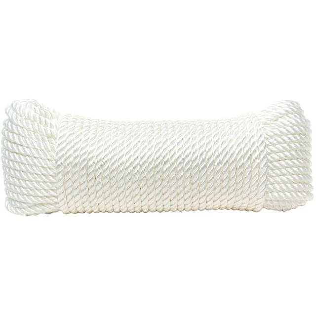 1/4" x 100' White Twist Nylon Rope