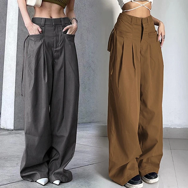 Pantalon Jogging Femme - Cargo à Jambes Larges Pour Femme Green_1