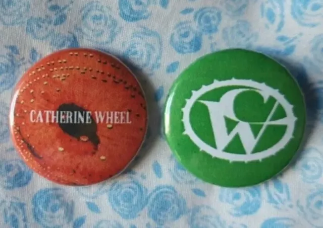 Catherine Wheel two 25mm button badges, inc 'Ferment' design. Free UK P&P!