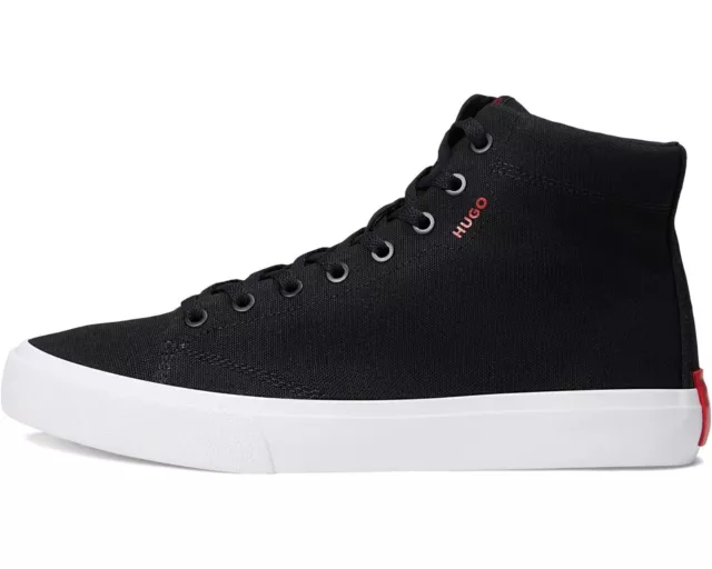 HUGO BY HUGO Boss Men’s High Top Canvas Sneakers- Black-Size: 10 -New W ...