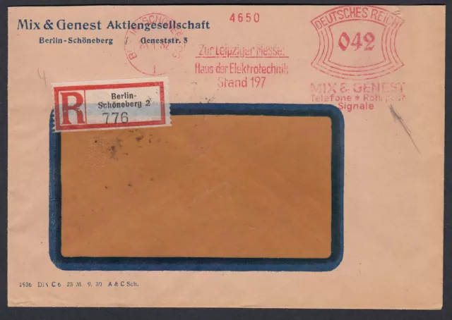 Deutsches Reich 1932 Einschreiben Firmenpost ASF Berlin Schöneberg  (1233)