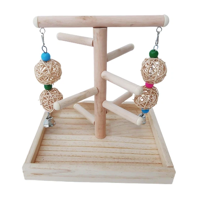 Holz-Sittich-Papageienständer, Spielzeug, Vogelspielplatz, Käfigzubehör,