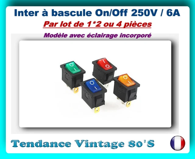Lot D'interrupteurs à Bascule ON/OFF éclairés 250V/15A - 1, 2 Ou 4 Pièces, Composants Neufs