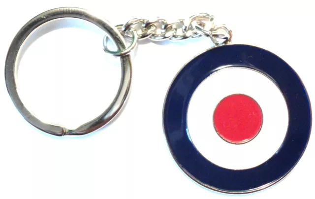 RAF Target Roundel Roller Metall Schlüsselring Emaille MOD Roller Fahrer MODS 35 mm