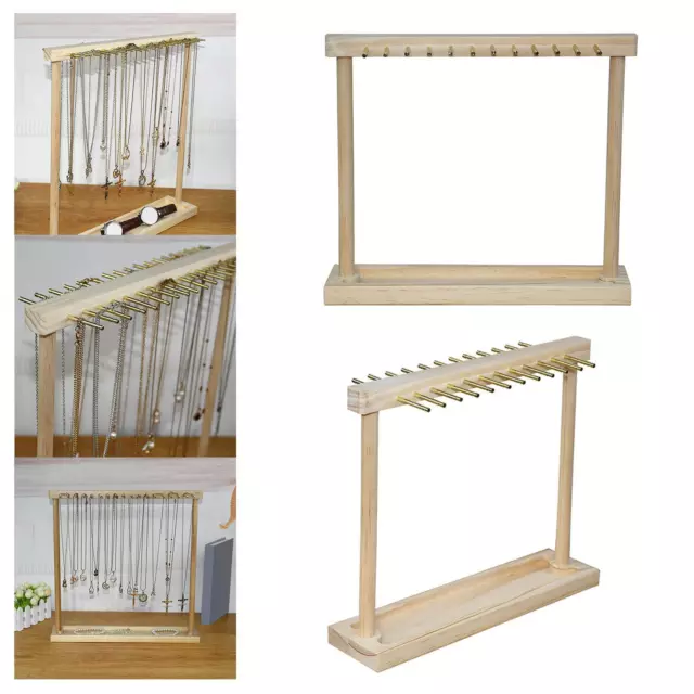 Organisateur de Bijoux Moderne Présentoir Porte-collier En Bois avec Crochets