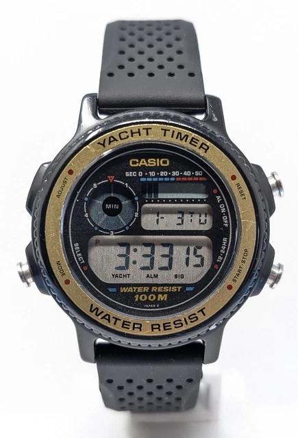 1989 ▻ CASIO TRW-300 ✓ YACHT TIMER Vintage Watch 🔴 Made in