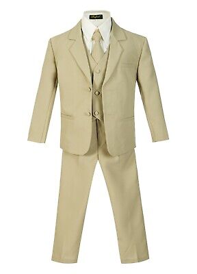 SLIM Baby Bambini Ragazzi abito formale da sposa 5 PZ Set camice, gilet, pantalone, camicia, cravatta clip 3