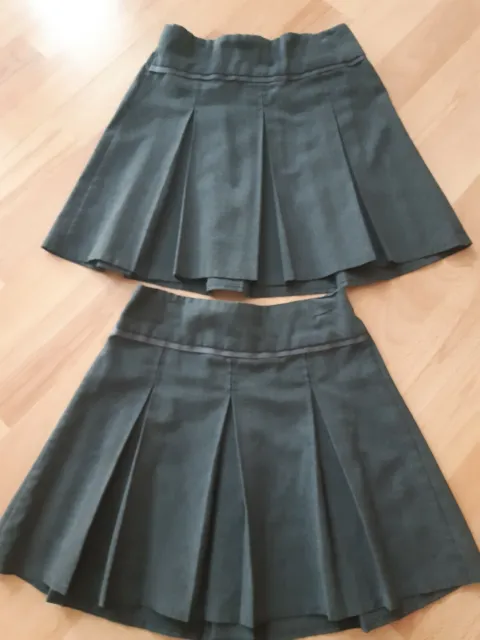 2 Sainsbury's Girls Grey Pleated School Skirts Age 5