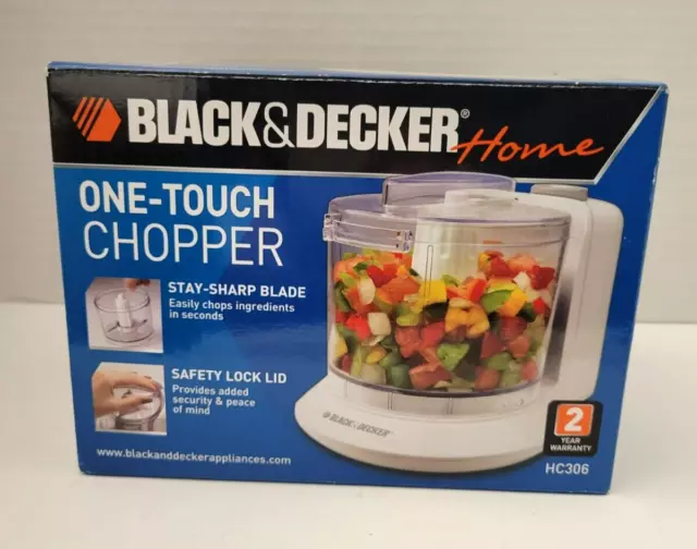 Black & Decker Home 1.5-Cup One Touch Electric Chopper White Model HC306