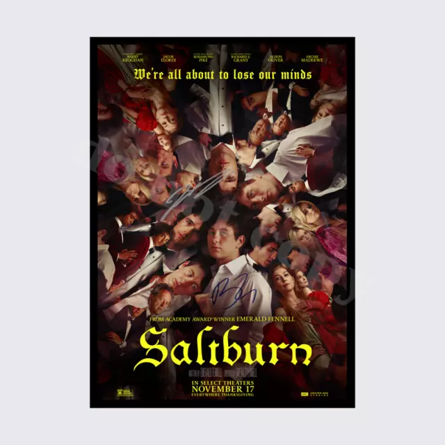 Saltburn Cast Signed Autograph Poster Print A5 A4 A3