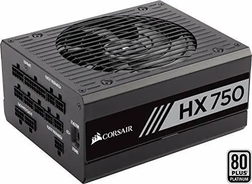 Corsair HX750 Alimentatore PC, Completamente Modulare, 80 Plus Platinum, (r7R)