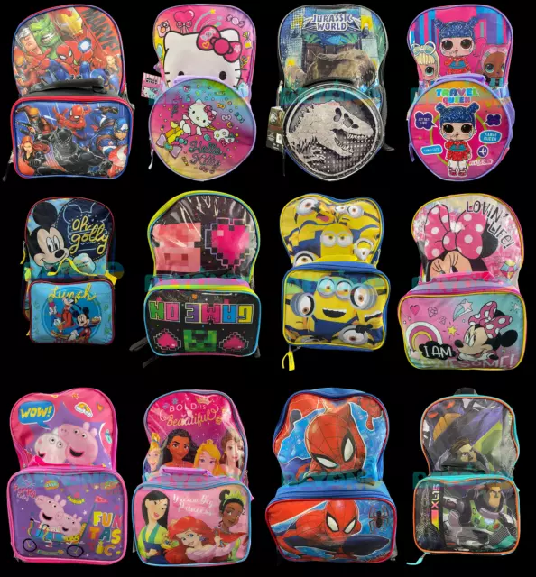 Zaino scuola grande Disney Marvel con borsa da pranzo rimovibile per bambini ragazze ragazzi