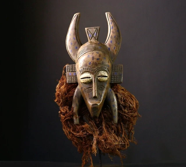MASQUE AFRICAIN SÉNOUFO kalao - décor tribal sculpté à la main avec ...