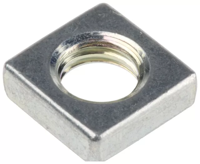 1 Bag of 100 - RS PRO M8 13mm Steel Square Nuts, Bright Zinc Plated Finish