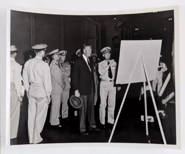 1960s US Navy Naval Officers Presentation Dignitary Pollitician Vintage Photo