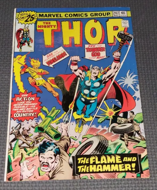 THE MIGHTY THOR #247 (1976) Newsstand Cover Firelord Appearance Marvel