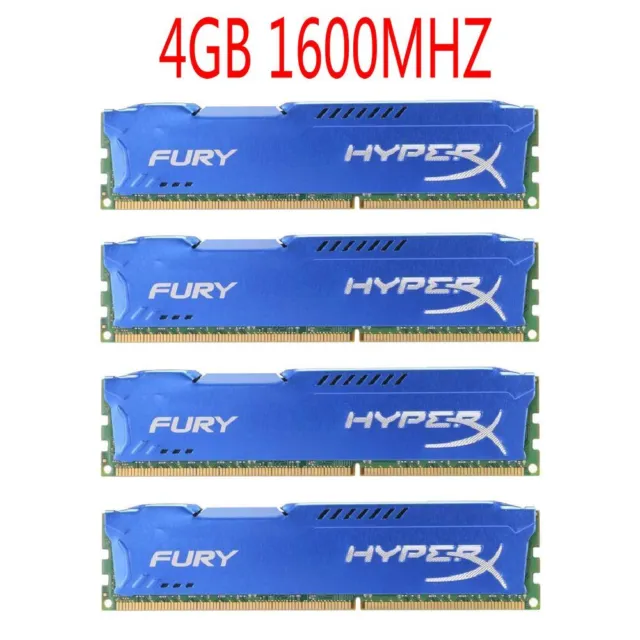 Kingston HyperX FURY 16GB DDR3 4x 4GB PC3-12800 1600MHz CL11 Desktop Memory BT