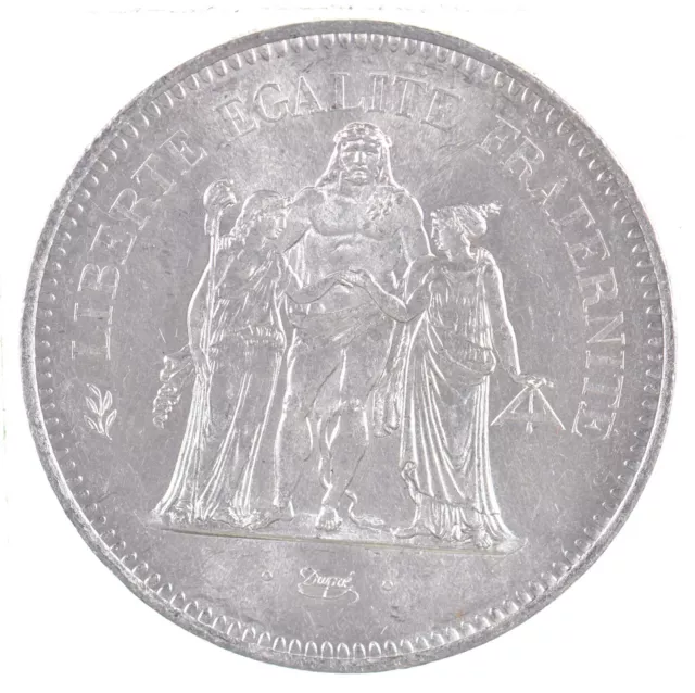 SILVER - HUGE - 1977 France 50 Francs - World Silver Coin *131