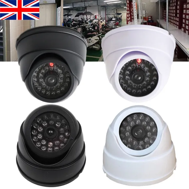 1/2 x DUMMY DOME CCTV SECURITY CAMERA FLASHING LED INDOOR OUTDOOR FAKE CAM UK