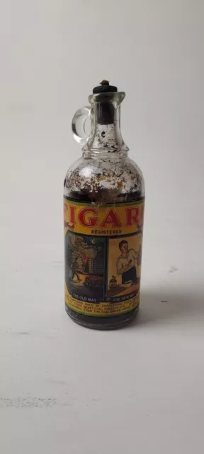 Antique Figaro Meat Smoke Bottle Great graphics