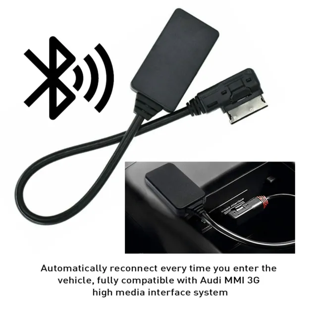 Wireless Bluetooth Music Interface AUX Audio Cable Adapter For Audi Q7 A5 A6 A8-