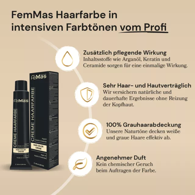 FemMas Hair Color Cream 100ml Haarfarbe 2